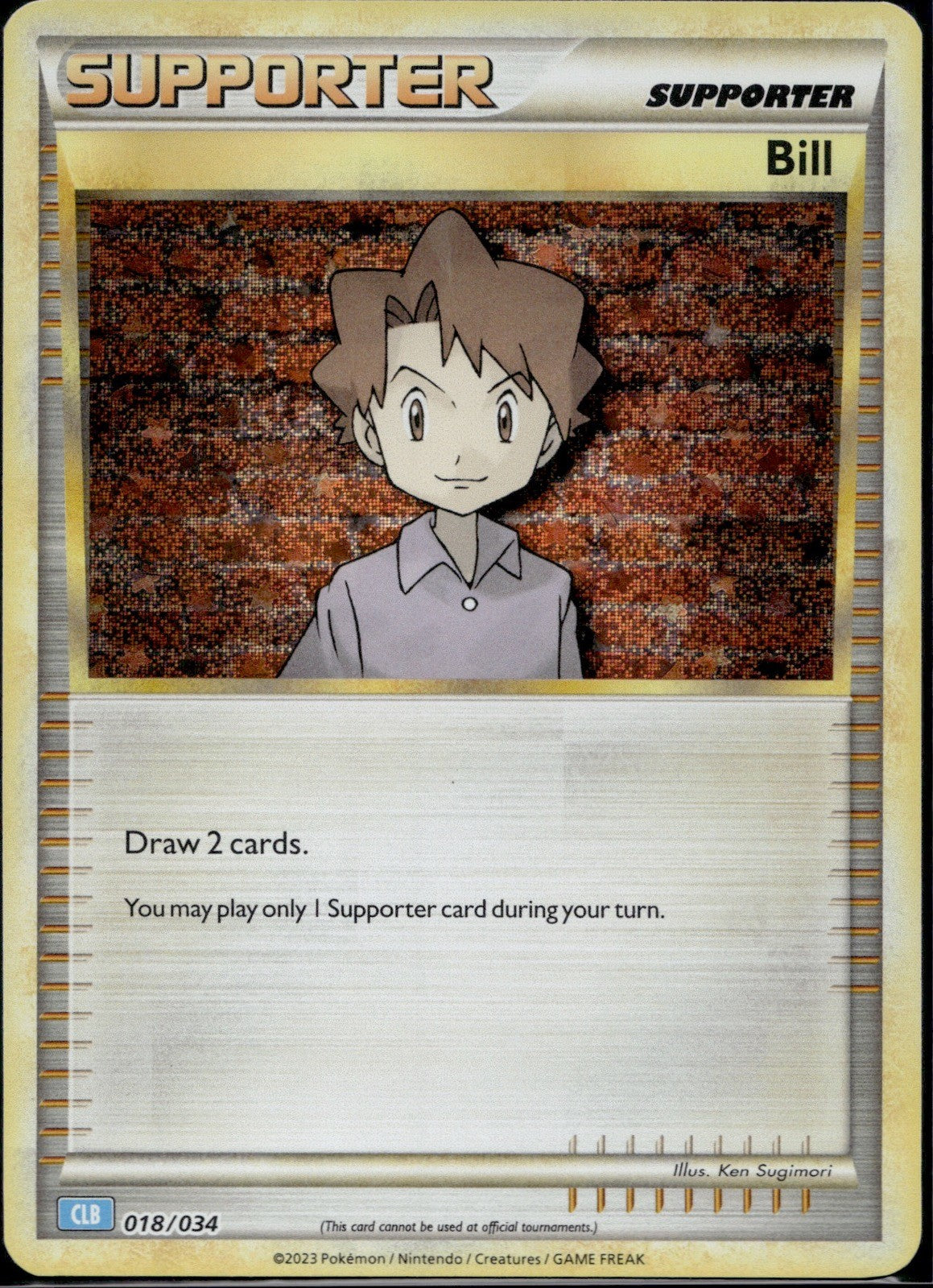 Bill (CLC) 018/034 CL Trading Card Game Classic Pokemon Holo Near Mint