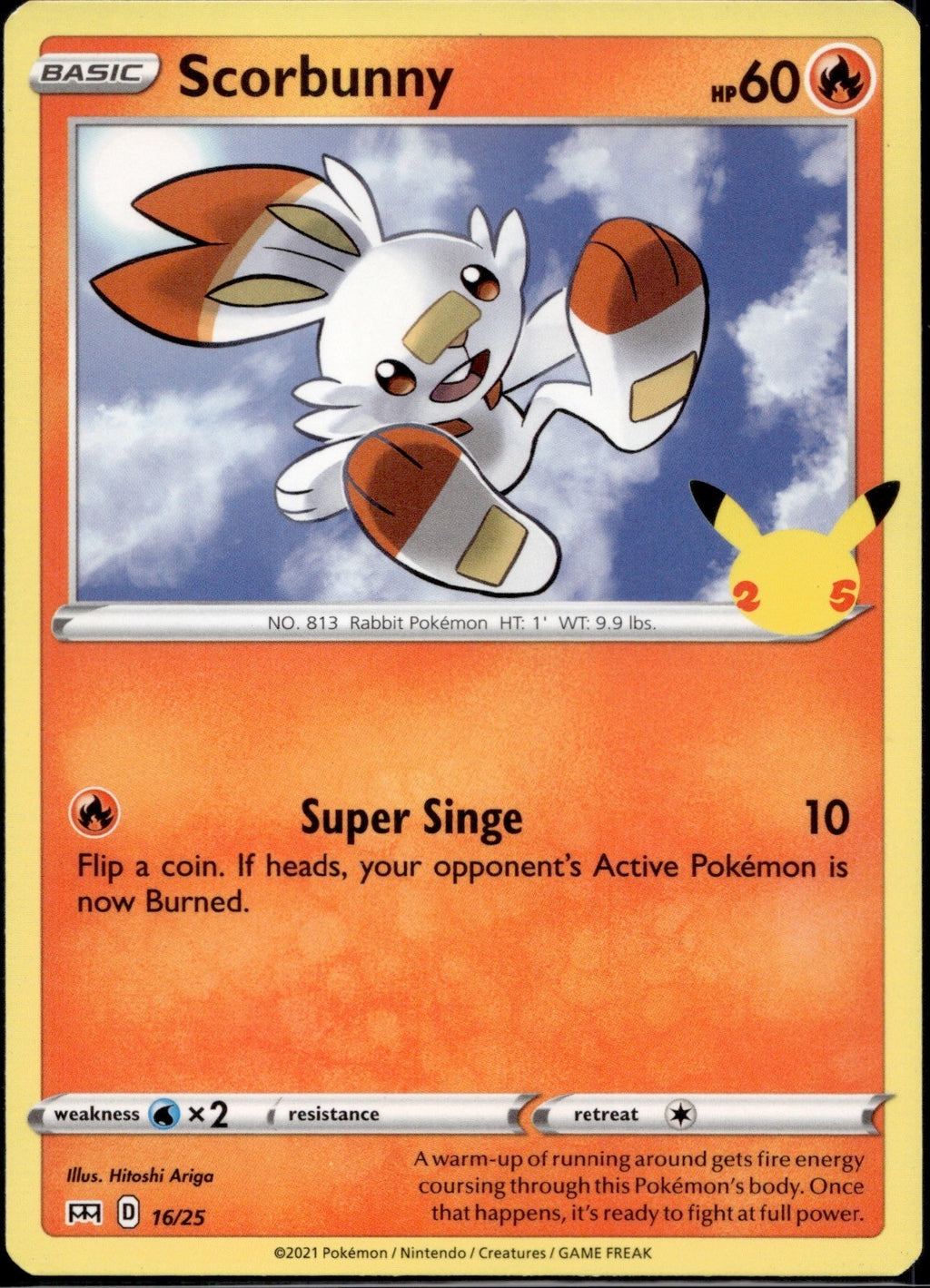 Scorbunny 016/025 MCD21 McDonald's 25th Anniversary Promos Pokemon LP