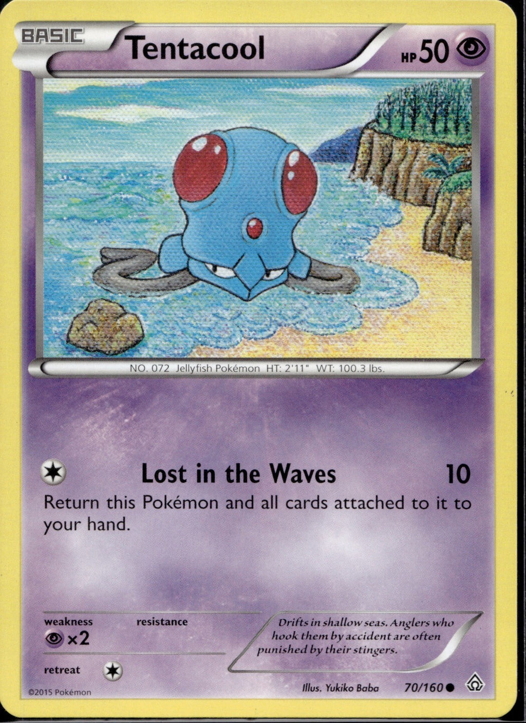 Tentacool 70/160 PRC Primal Clash Pokemon Lightly Played