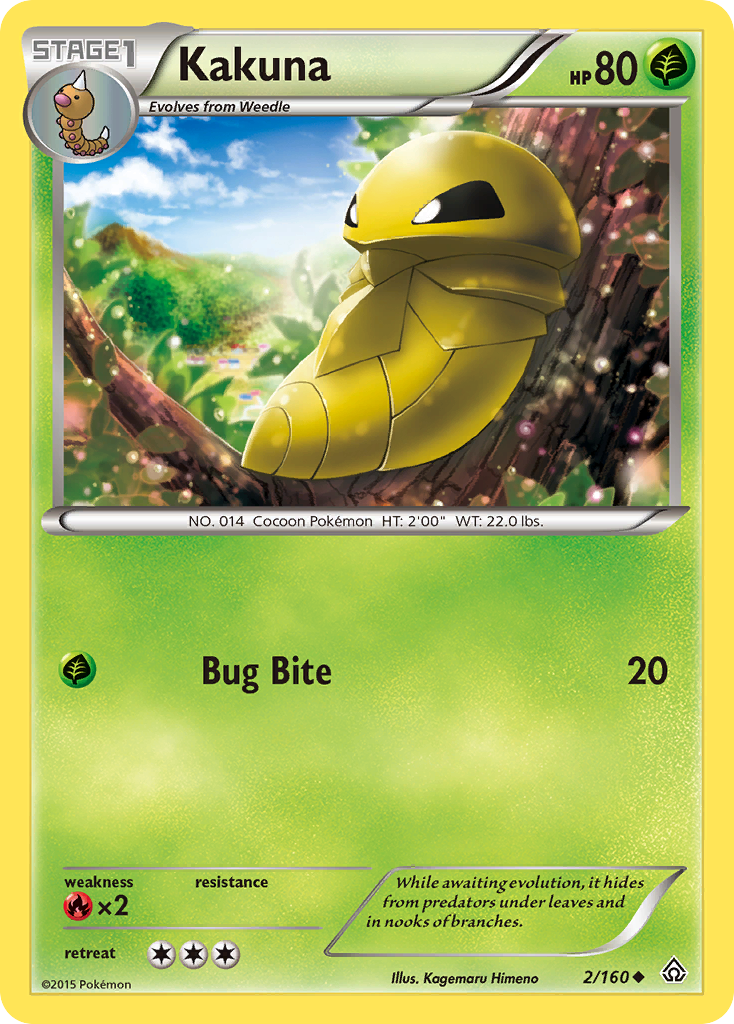 Kakuna 2/160 PRC Primal Clash Pokemon Lightly Played