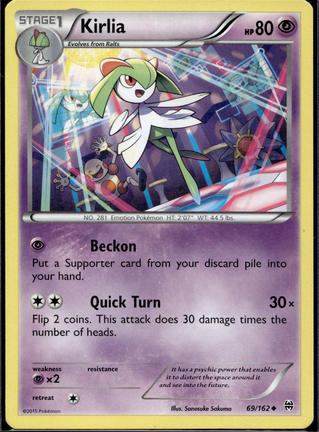 Kirlia 69/162 BKT BREAKthrough Pokemon Lightly Played