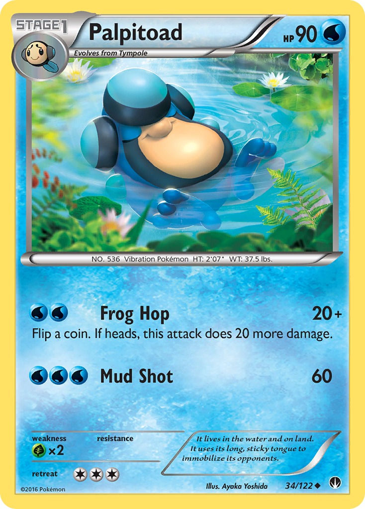 Palpitoad 34/122 BKP BREAKpoint Pokemon Lightly Played