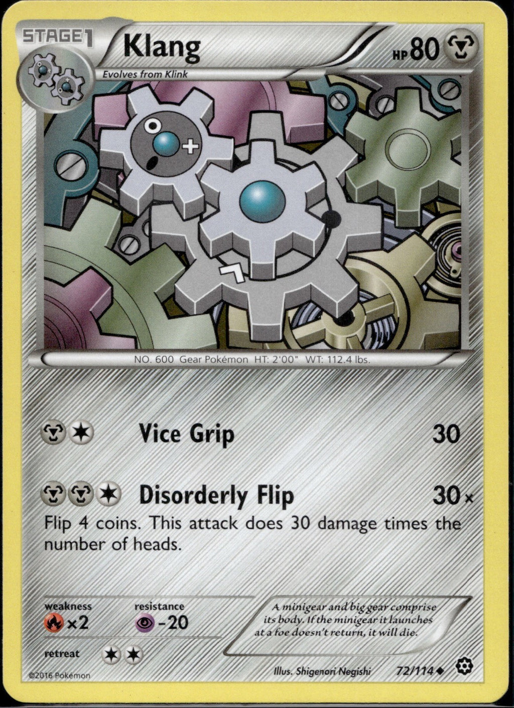 Klang 72/114 STS Steam Siege Pokemon Lightly Played