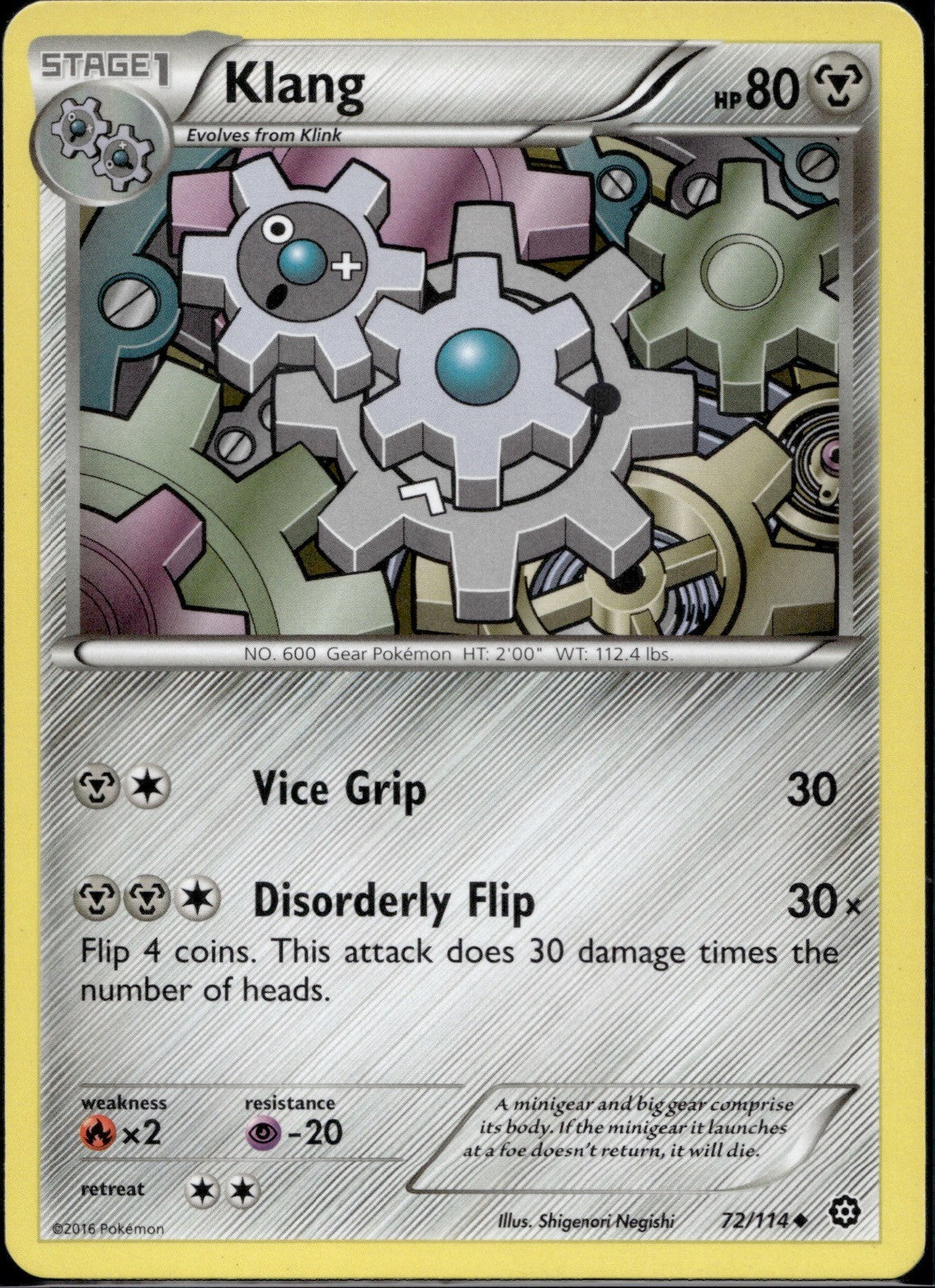 Klang 72/114 STS Steam Siege Pokemon Lightly Played