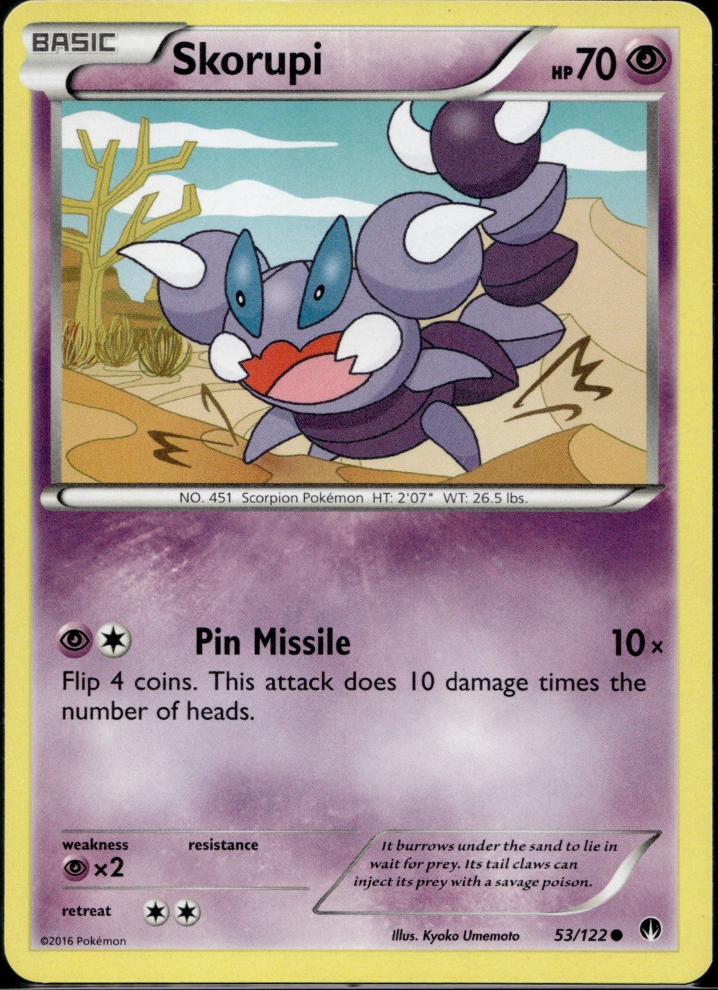 Skorupi 53/122 BKP BREAKpoint Pokemon Lightly Played