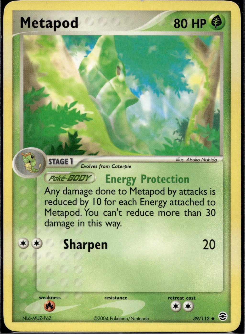 Metapod 39/112 RG FireRed & LeafGreen Pokemon Lightly Played