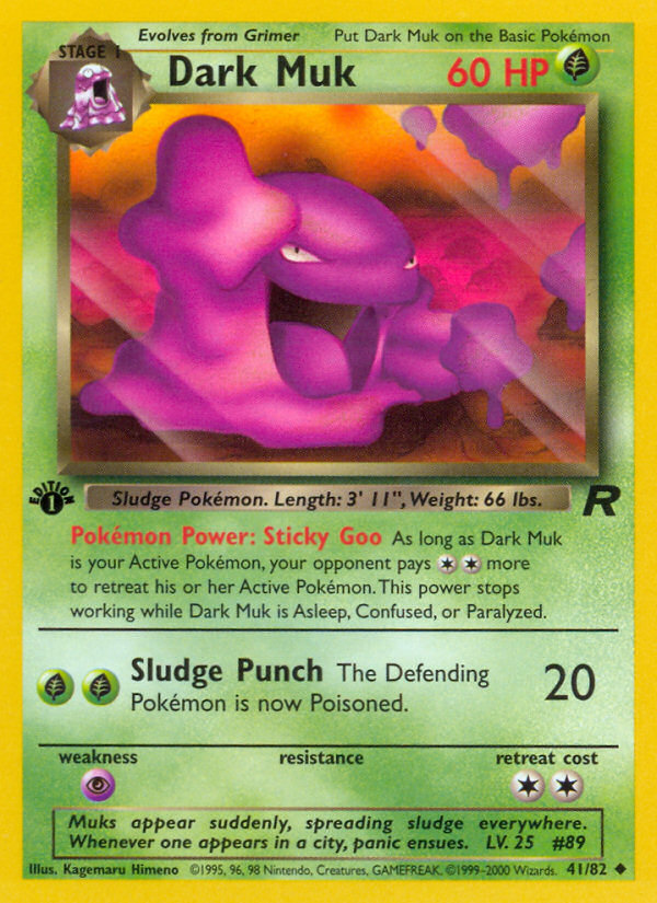 Dark Muk 41/82 TR Team Rocket Pokemon Unlimited Lightly Played