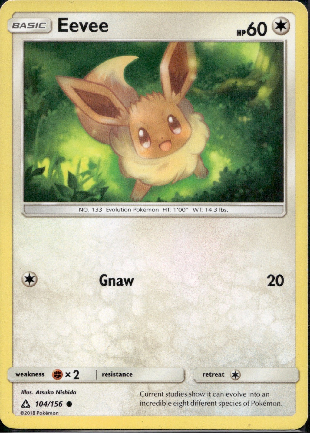 Eevee 104/156 UPR Ultra Prism Pokemon Lightly Played