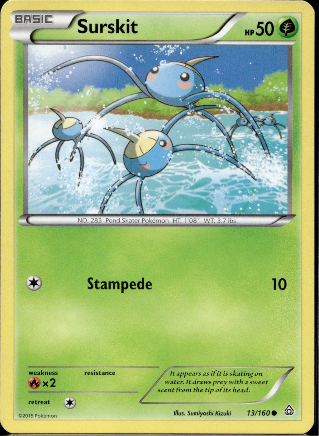 Surskit 13/160 PRC Primal Clash Pokemon Lightly Played