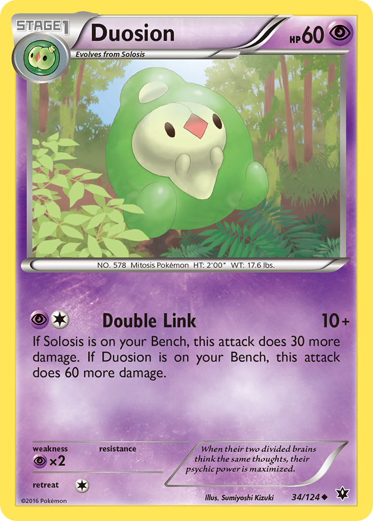 Duosion 34/124 FCO Fates Collide Pokemon Lightly Played