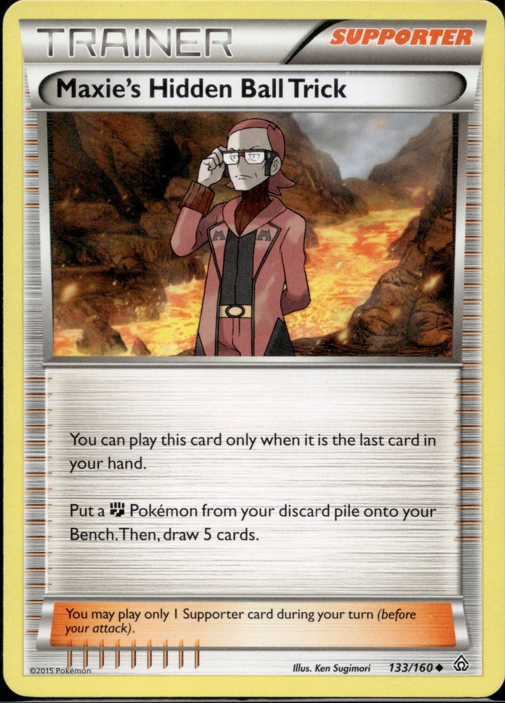Maxie's Hidden Ball Trick 133/160 PRC Primal Clash Pokemon Lightly Played