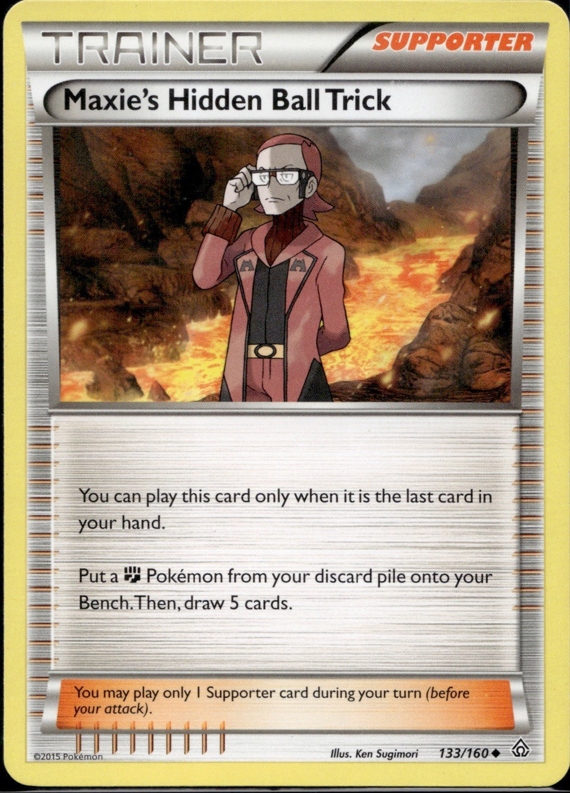 Maxie's Hidden Ball Trick 133/160 PRC Primal Clash Pokemon Lightly Played