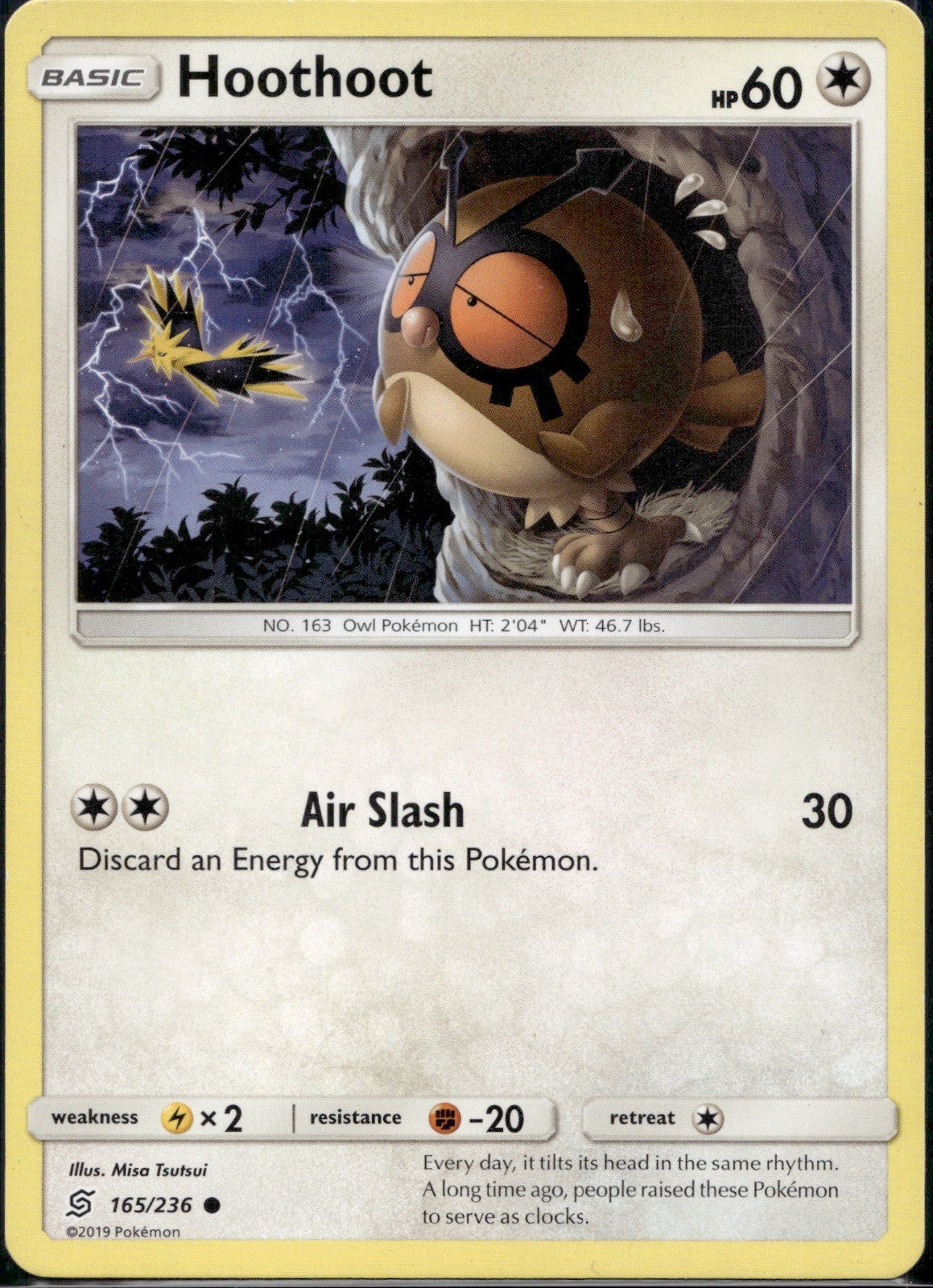Hoothoot 165/236 UNM Unified Minds Pokemon Lightly Played