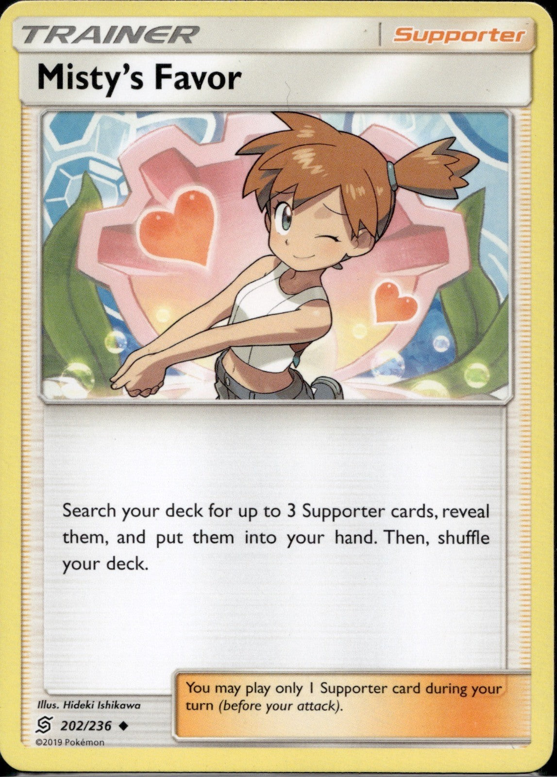 Misty's Favor 202/236 UNM Unified Minds Pokemon Lightly Played
