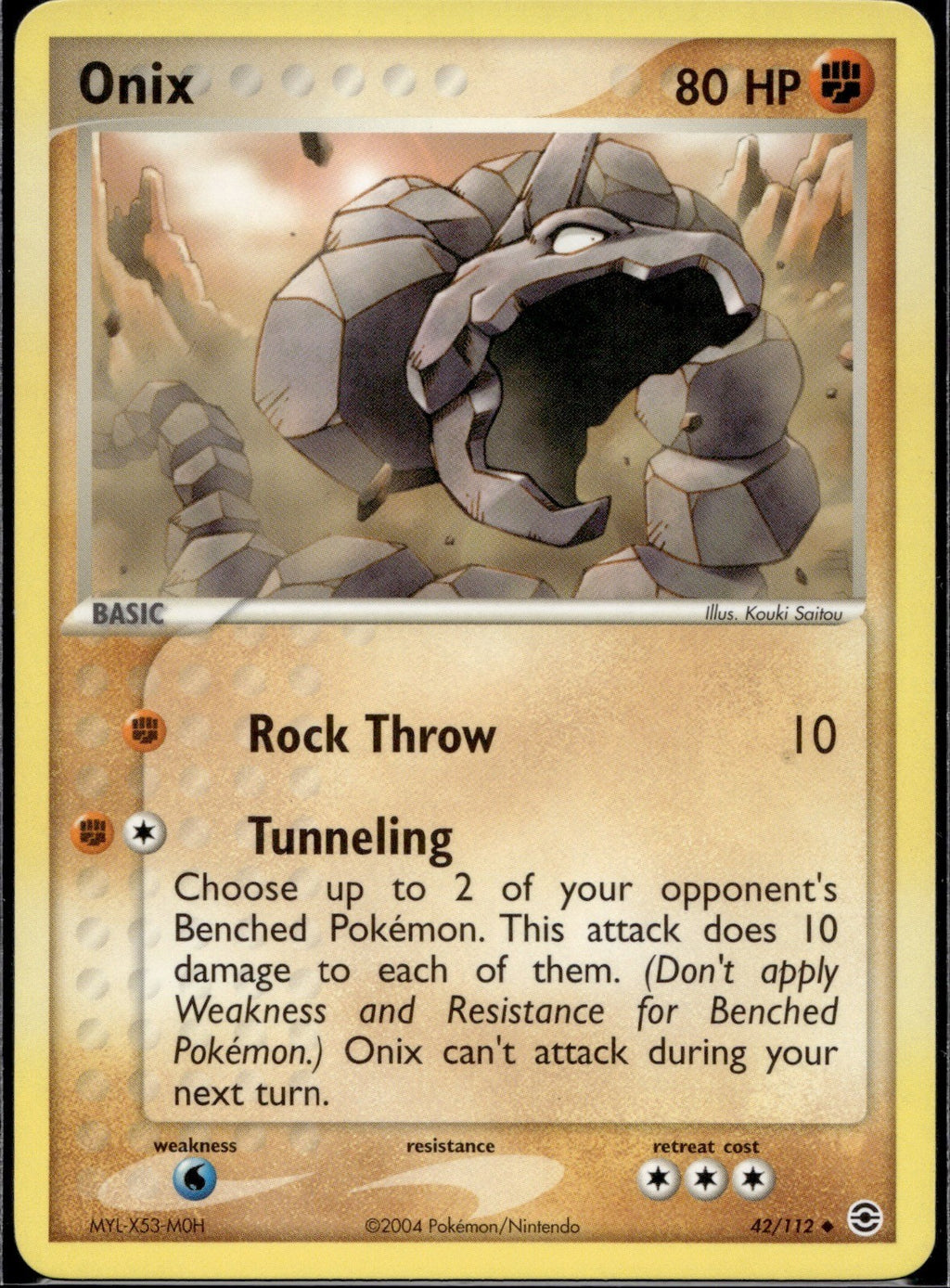 Onix 42/112 RG FireRed & LeafGreen Pokemon Lightly Played