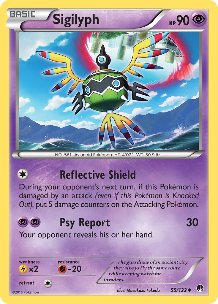 Sigilyph 55/122 BKP BREAKpoint Pokemon Lightly Played