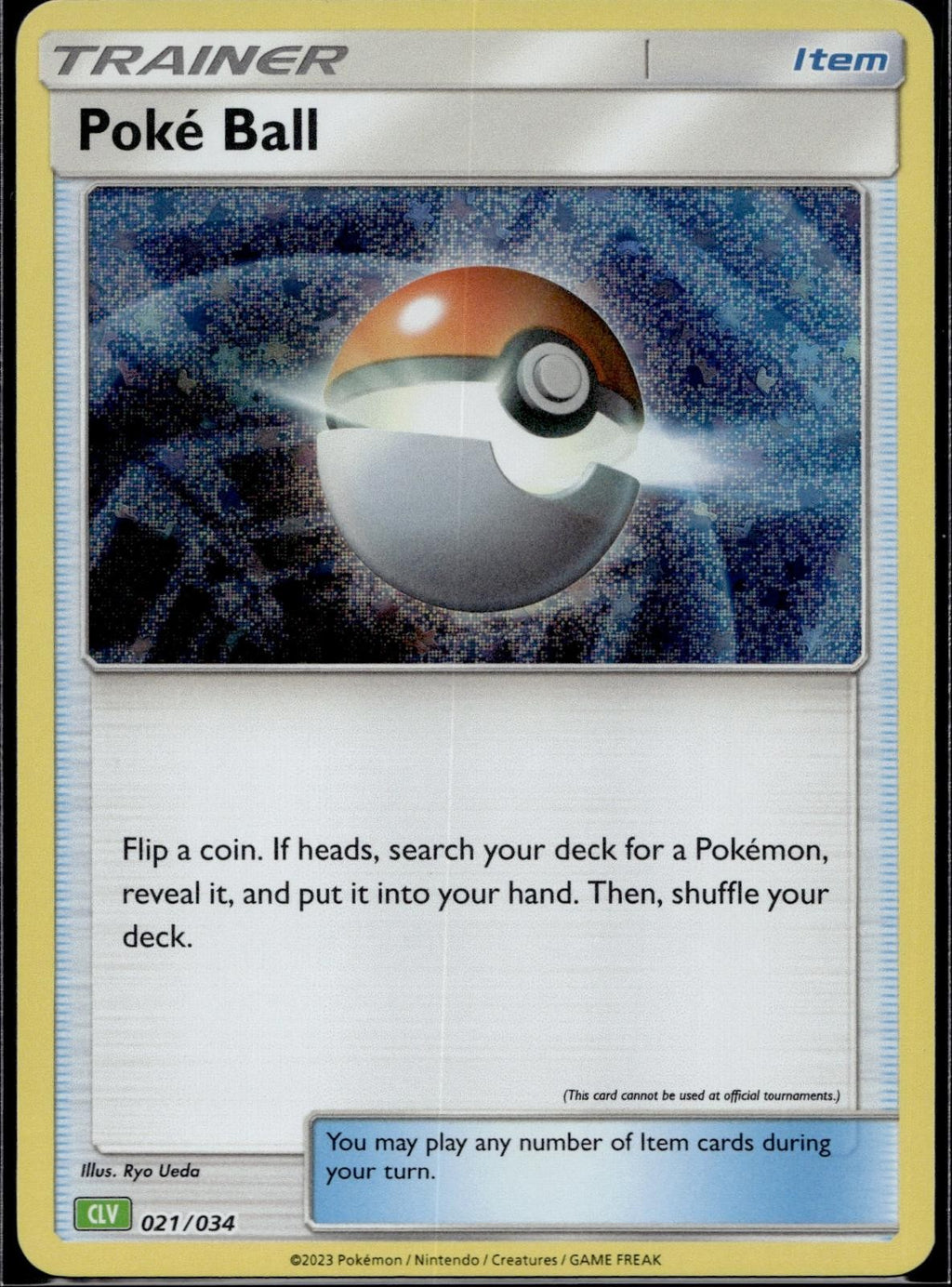 Poke Ball (CLV) 021/034 CL Trading Card Game Classic Pokemon Holo Near Mint