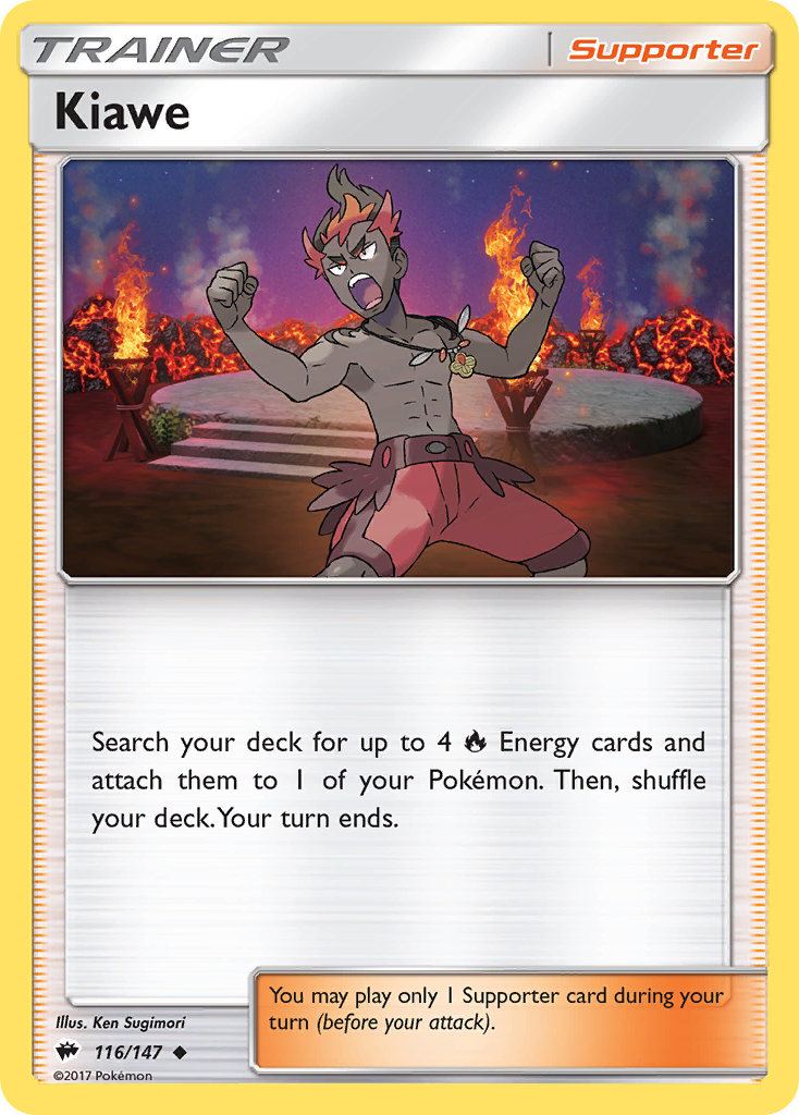 Kiawe 116/147 BUS Burning Shadows Pokemon Lightly Played