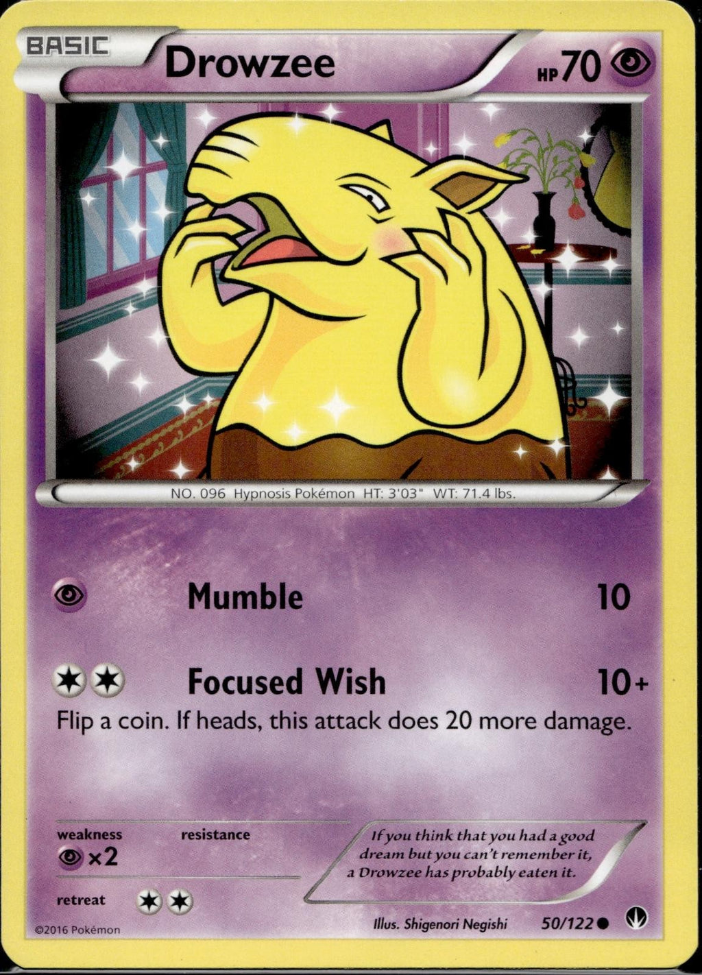 Drowzee 50/122 BKP BREAKpoint Pokemon Lightly Played