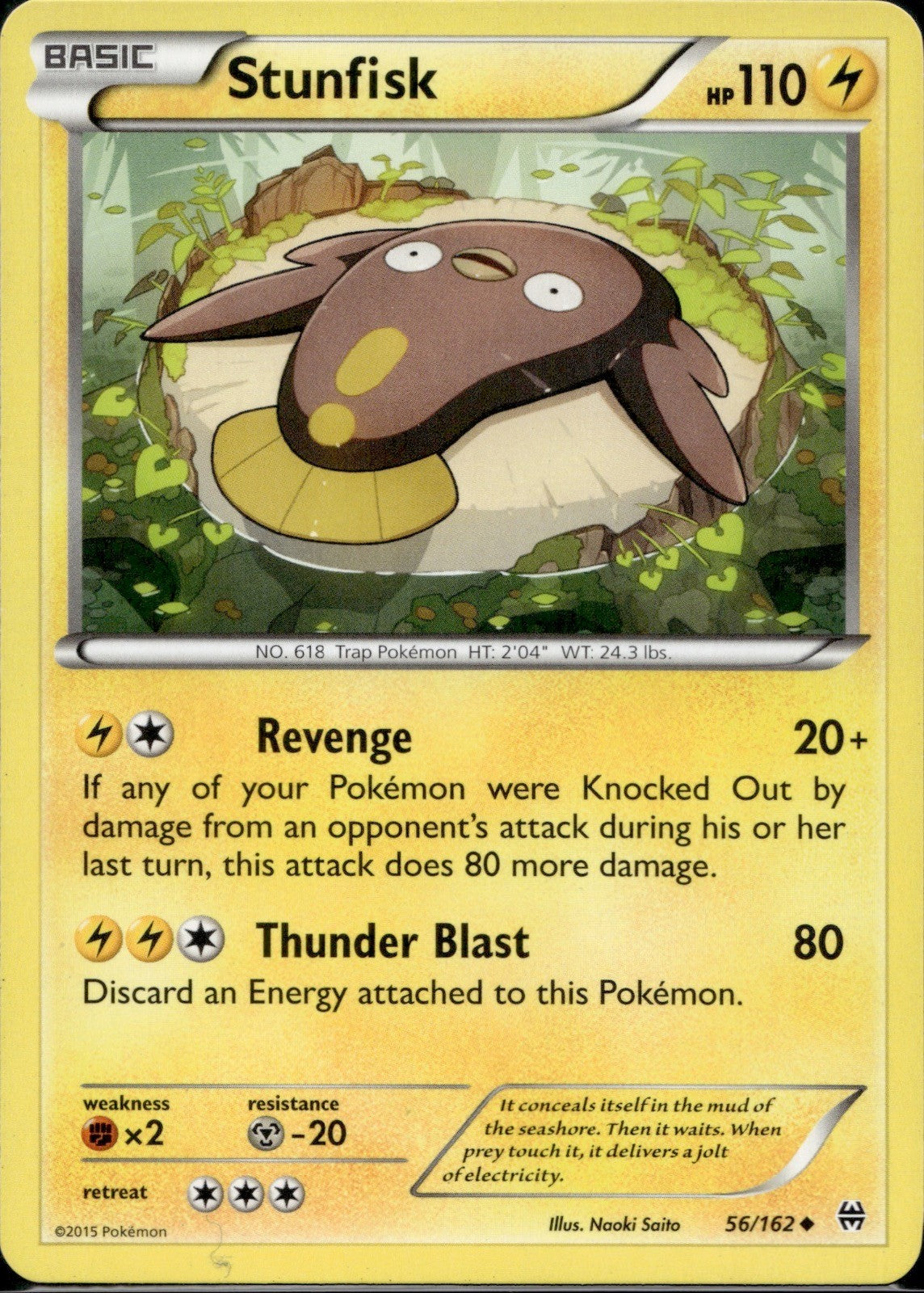 Stunfisk 56/162 BKT BREAKthrough Pokemon Lightly Played