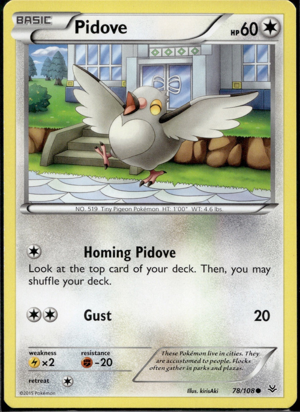 Pidove 78/108 ROS Roaring Skies Pokemon Lightly Played