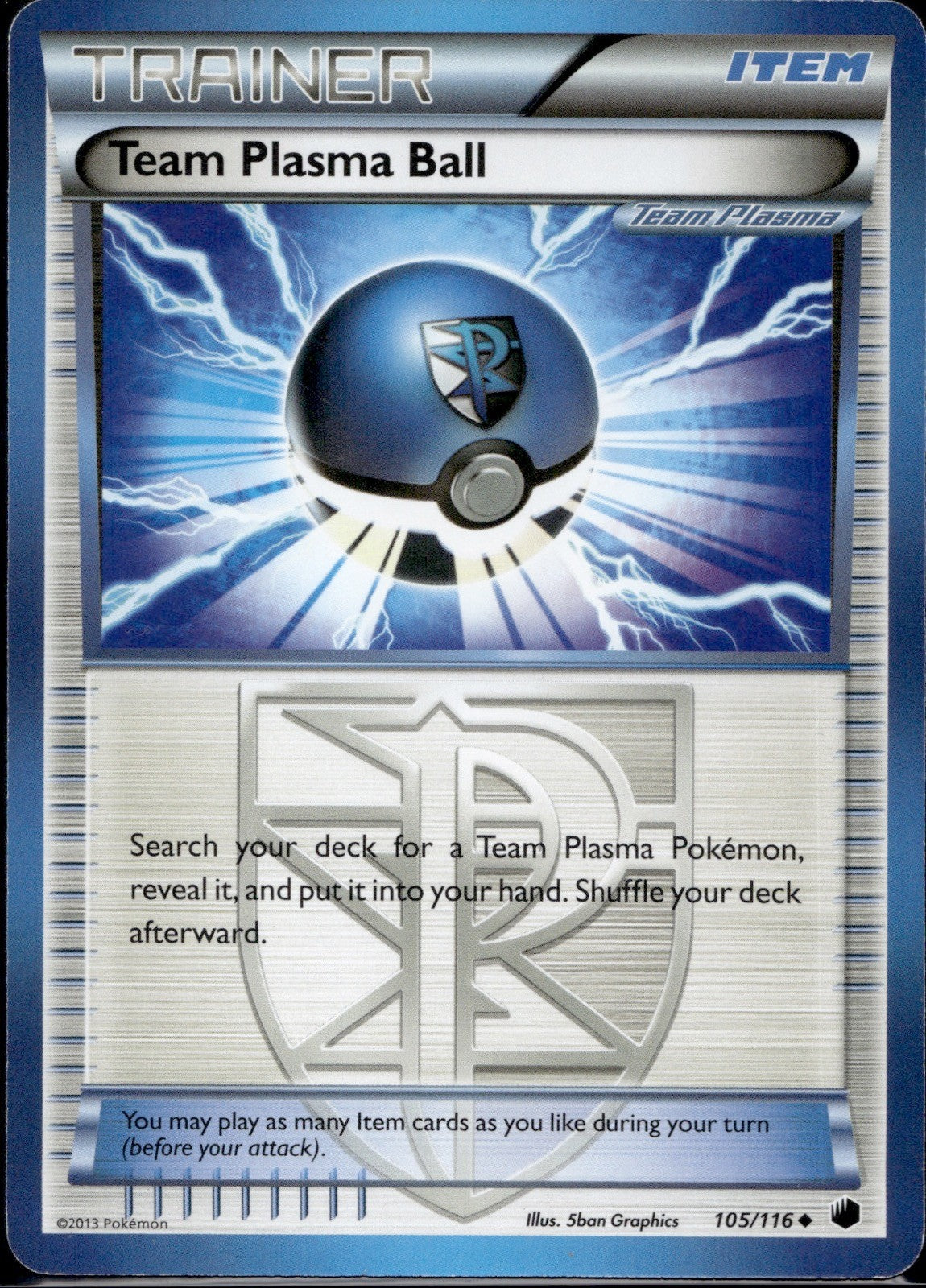 Team Plasma Ball 105/116 PLF Plasma Freeze Pokemon Lightly Played