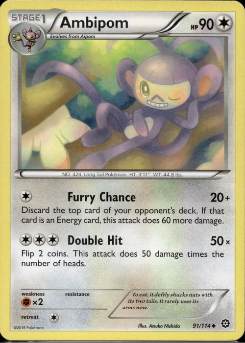 Ambipom 91/114 STS Steam Siege Pokemon Lightly Played