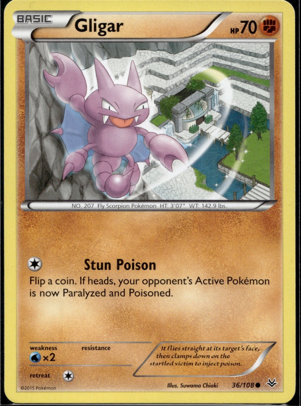 Gligar 36/108 ROS Roaring Skies Pokemon Lightly Played