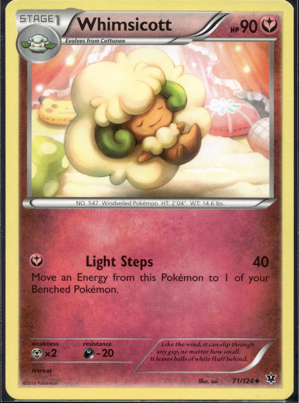 Whimsicott 71/124 FCO Fates Collide Pokemon Lightly Played