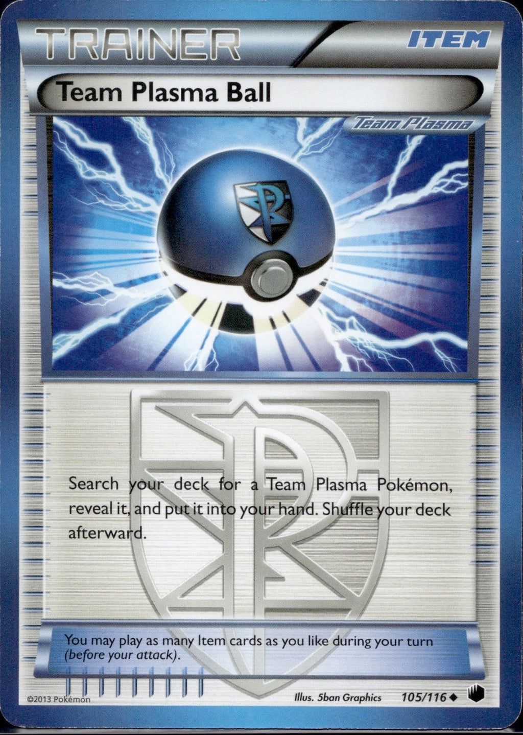 Team Plasma Ball 105/116 PLF Plasma Freeze Pokemon Lightly Played