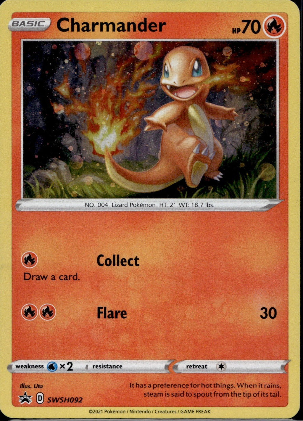 Charmander SWSH092 SWSD Sword & Shield Promo Pokemon Holo Lightly Played