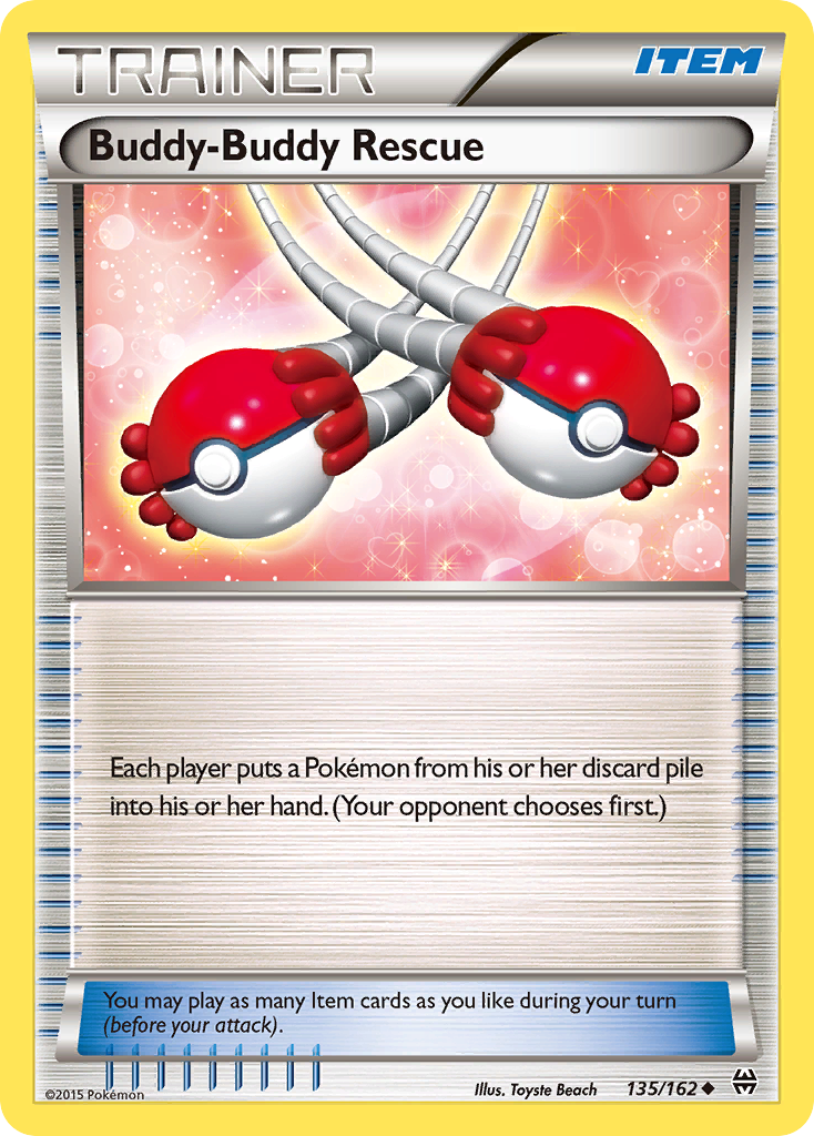 Buddy-Buddy Rescue 135/162 BKT BREAKthrough Pokemon Reverse Holo Lightly Played