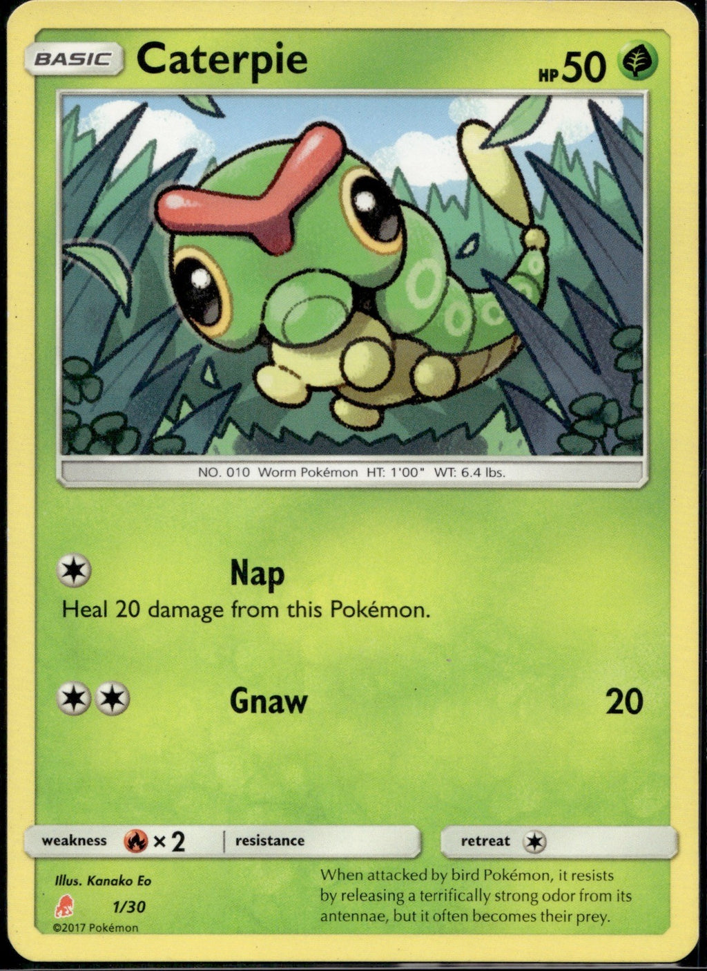 Caterpie 1/149 SM01 SM Base Set Pokemon Lightly Played