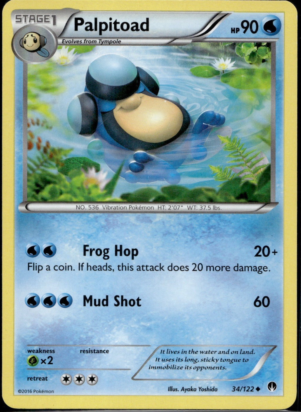 Palpitoad 34/122 BKP BREAKpoint Pokemon Lightly Played