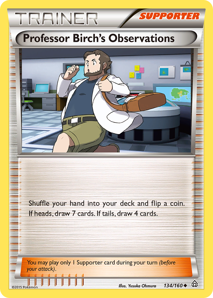 Professor Birch's Observations 134/160 PRC Primal Clash Pokemon Reverse Holo LP