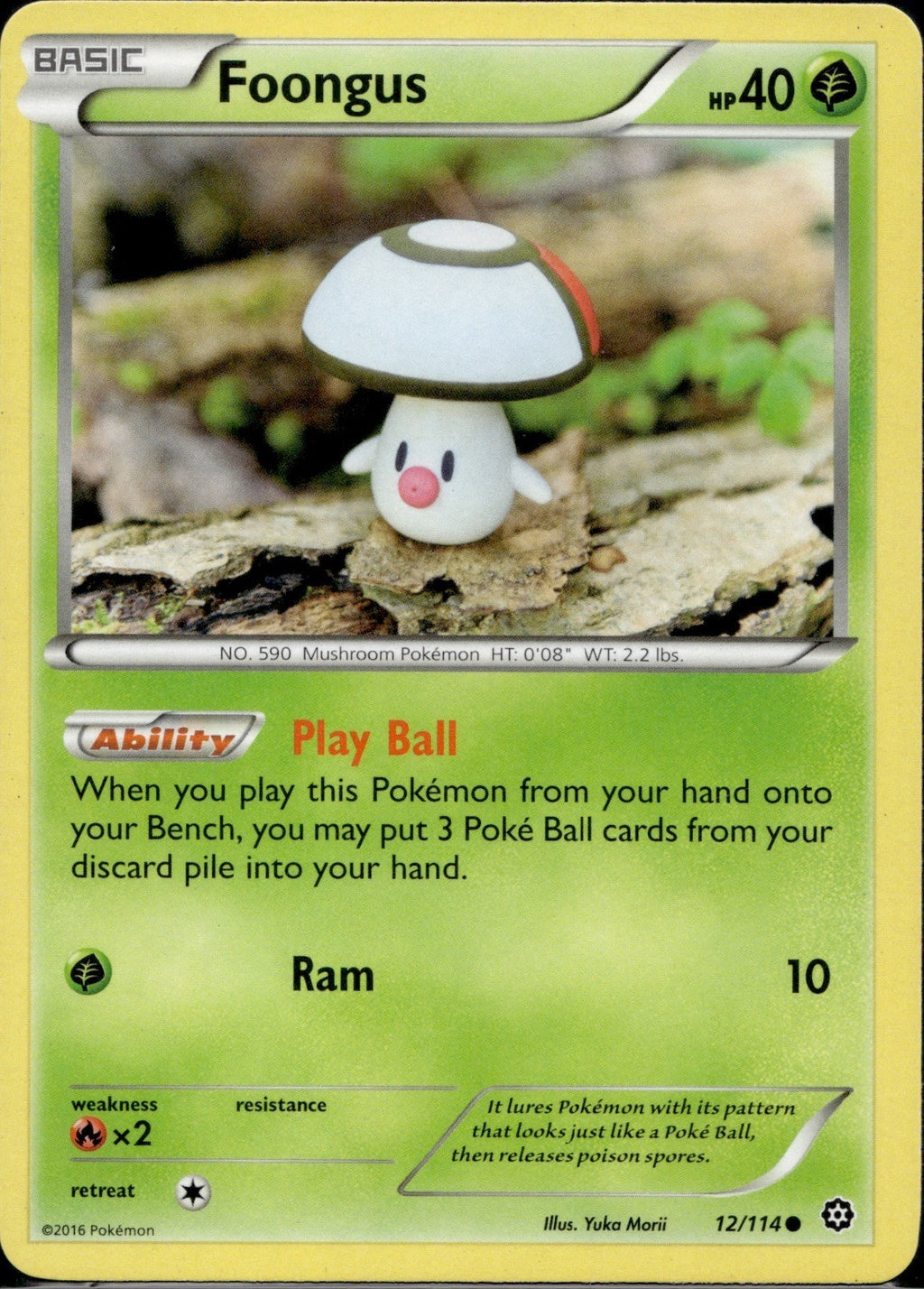 Foongus 12/114 STS Steam Siege Pokemon Lightly Played