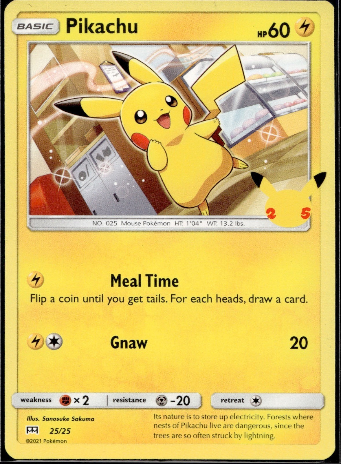 Pikachu 025/025 MCD21 McDonald's 25th Anniversary Promos Pokemon Near Mint