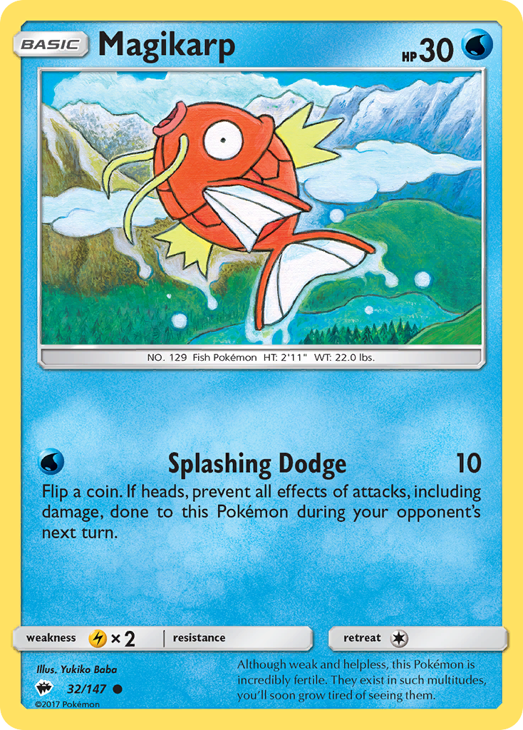 Magikarp 32/147 BUS Burning Shadows Pokemon Lightly Played