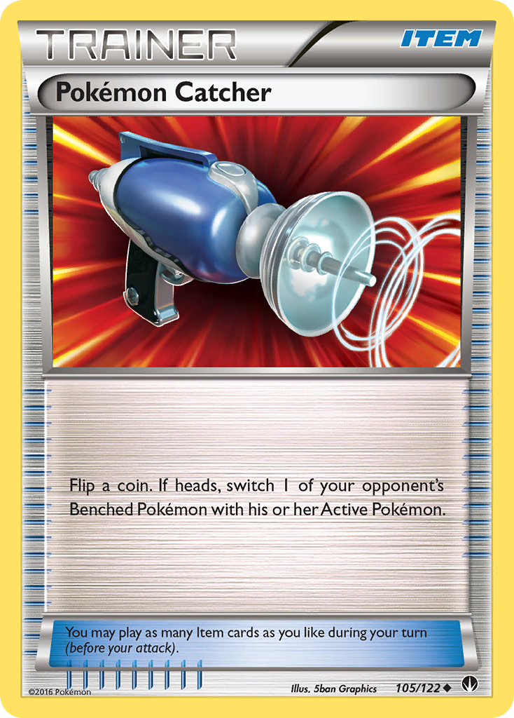 Pokemon Catcher 105/122 BKP BREAKpoint Pokemon Reverse Holo Lightly Played