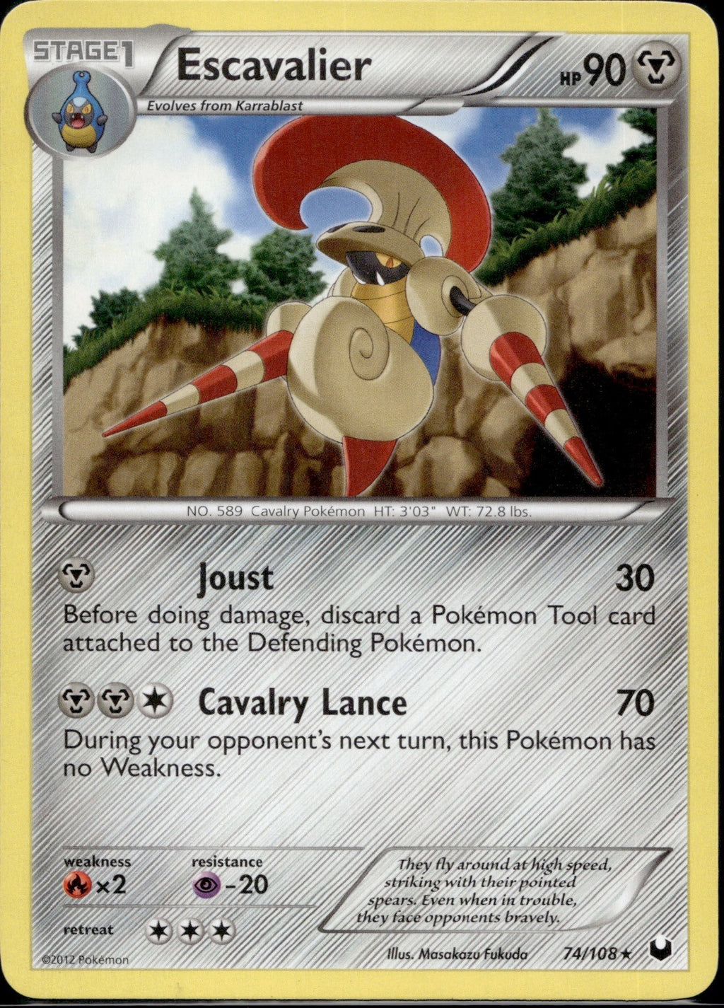 Escavalier 74/108 DEX Dark Explorers Pokemon Lightly Played