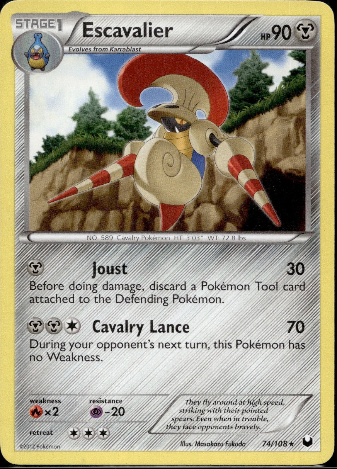 Escavalier 74/108 DEX Dark Explorers Pokemon Lightly Played