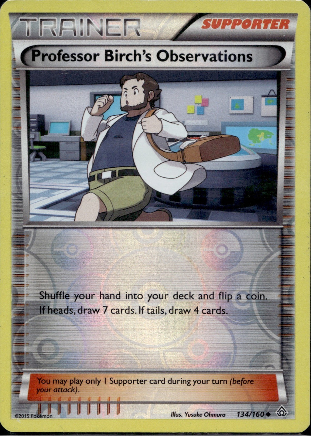 Professor Birch's Observations 134/160 PRC Primal Clash Pokemon Reverse Holo LP
