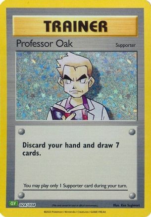 Professor Oak (CLV) 024/034 CL Trading Card Game Classic Pokemon Holo Near Mint