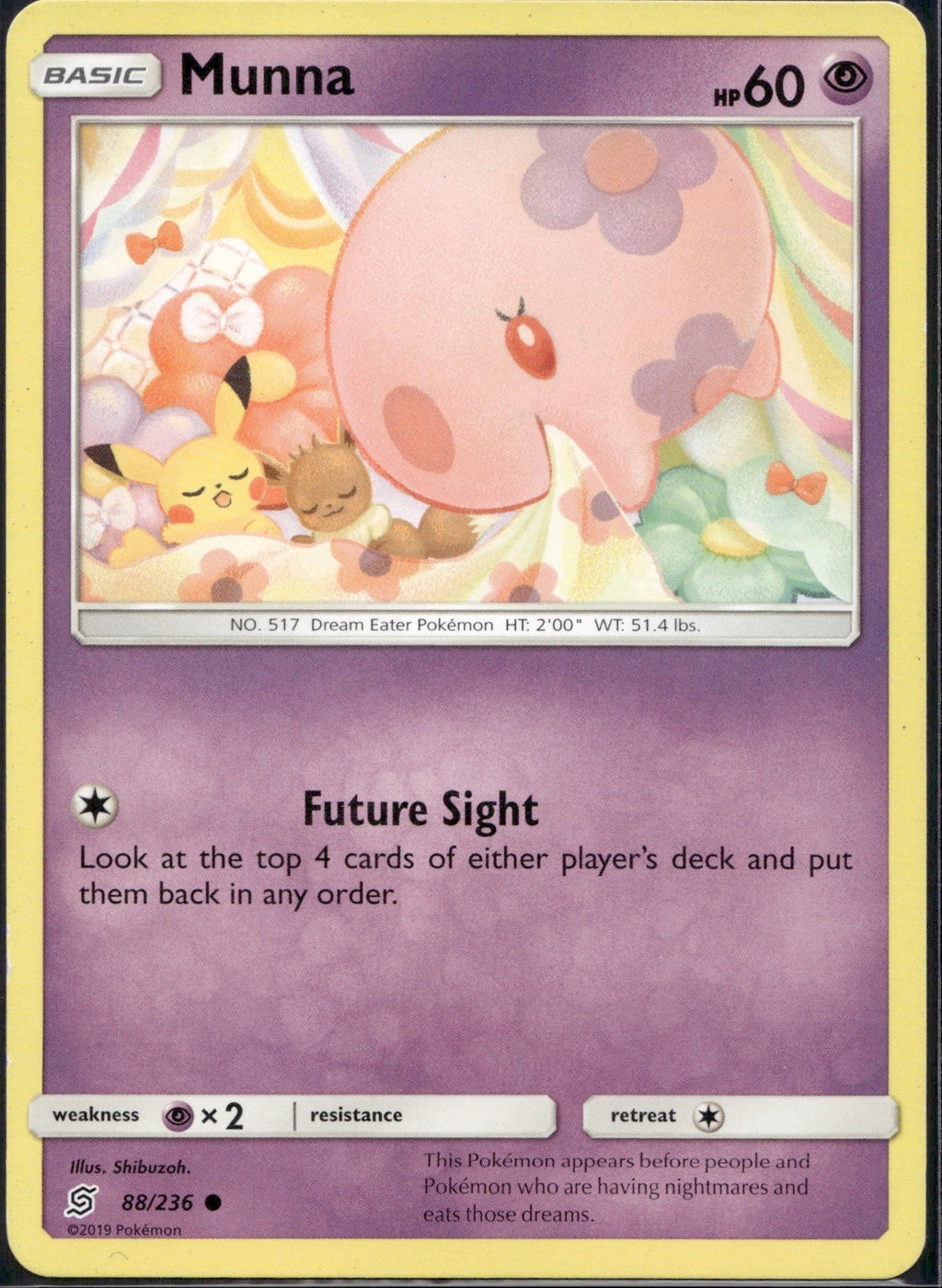 Munna 88/236 UNM Unified Minds Pokemon Lightly Played