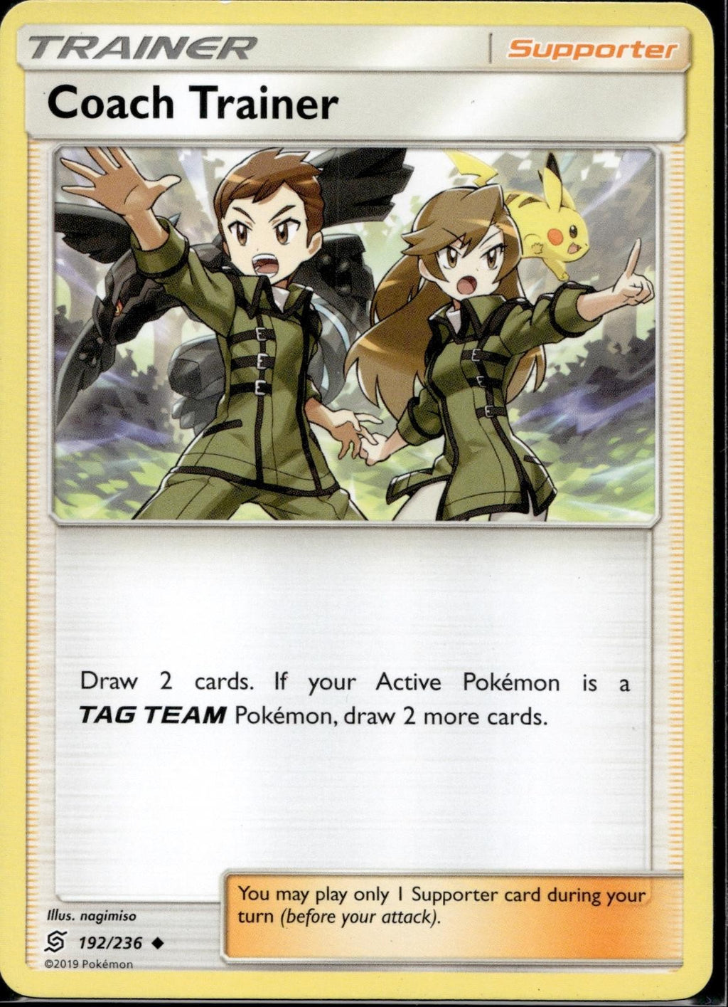 Coach Trainer 192/236 UNM Unified Minds Pokemon Lightly Played