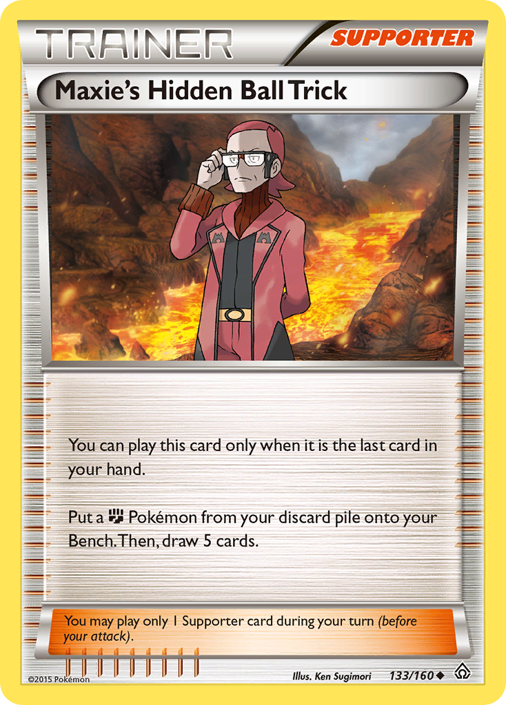 Maxie's Hidden Ball Trick 133/160 PRC Primal Clash Pokemon Lightly Played