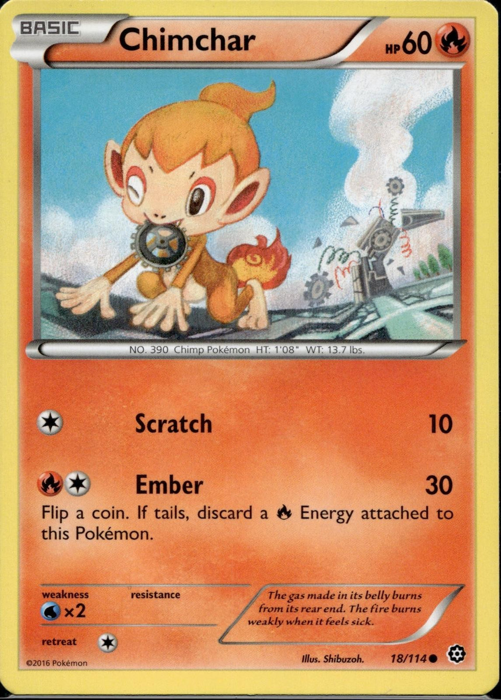 Chimchar 18/114 STS Steam Siege Pokemon Lightly Played