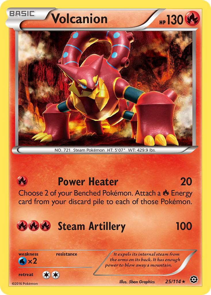 Volcanion 25/114 STS Steam Siege Pokemon Lightly Played