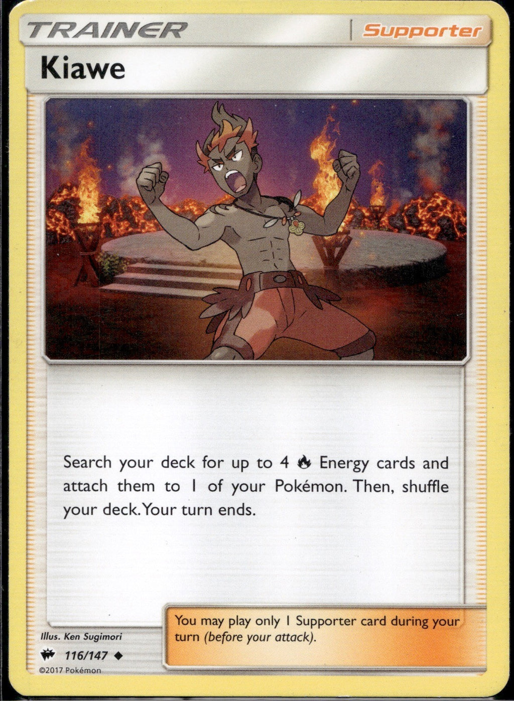 Kiawe 116/147 BUS Burning Shadows Pokemon Lightly Played