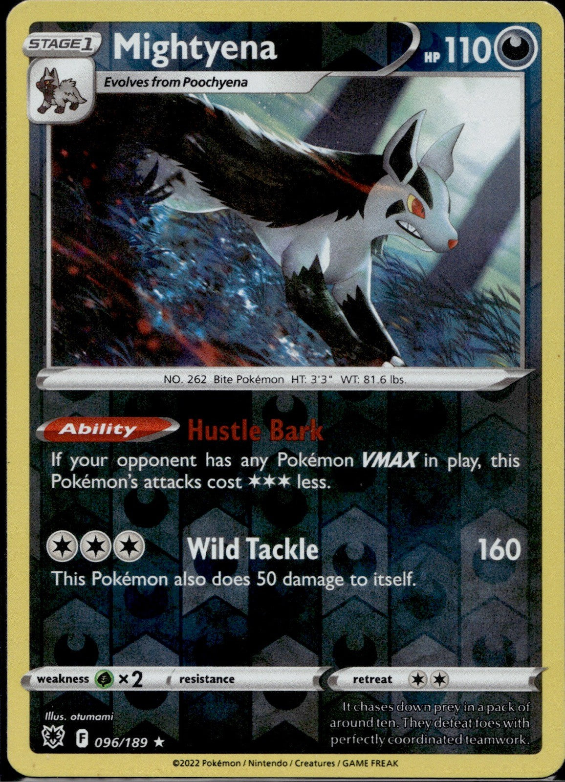 Mightyena 096/189 ASR Astral Radiance Pokemon Reverse Holo Lightly Played